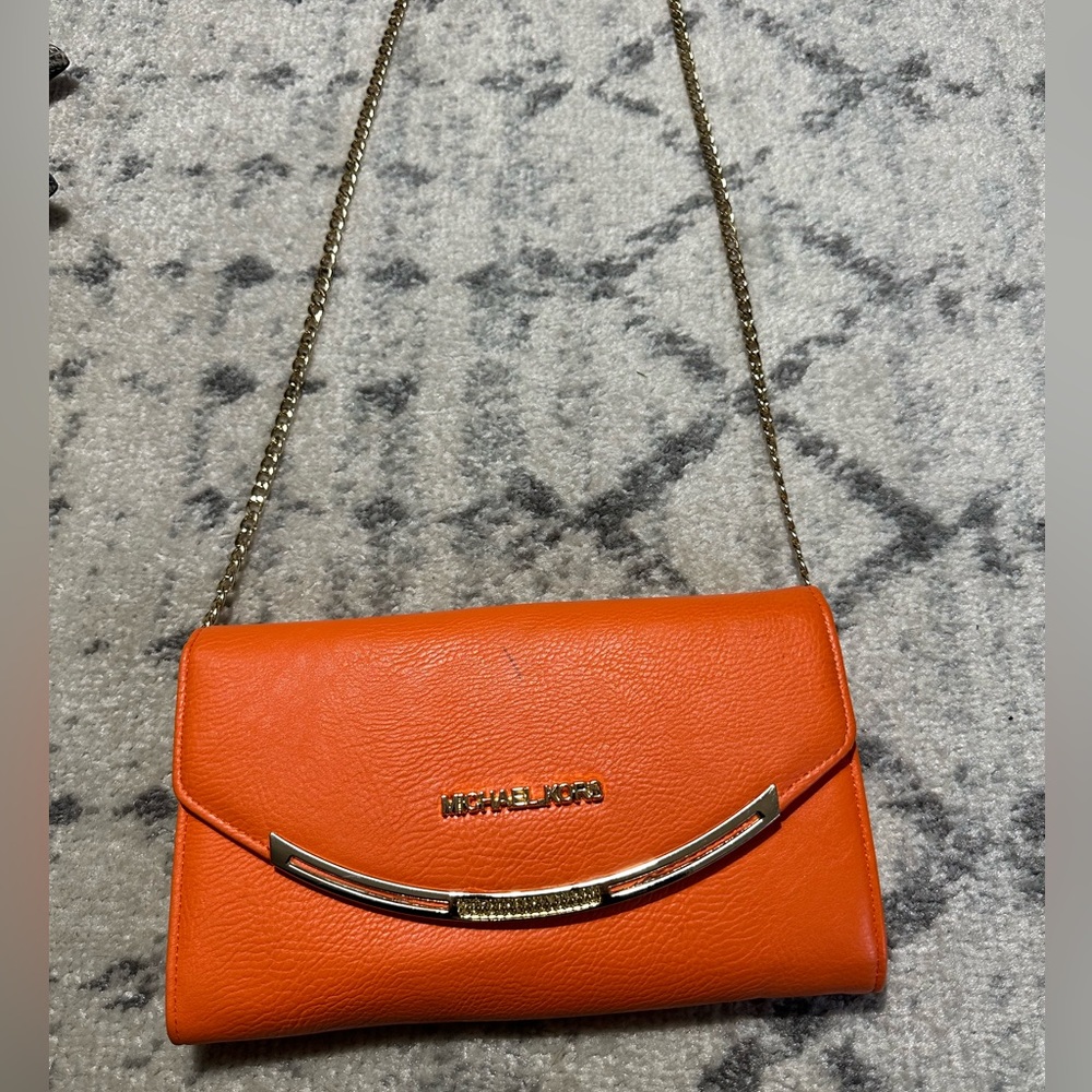 Vibrant Orange Michael Kors Purse / Handbag